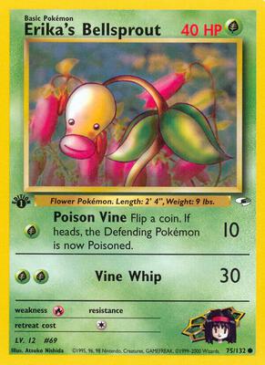 Erika's Bellsprout (75) card from Gym Heroes