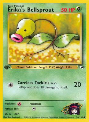 Erika's Bellsprout (76) card from Gym Heroes