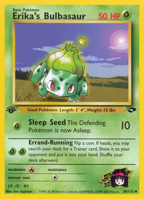 Erika's Bulbasaur card from Gym Challenge