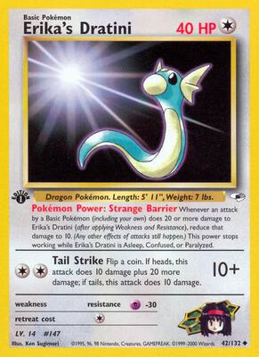 Erika's Dratini card from Gym Heroes