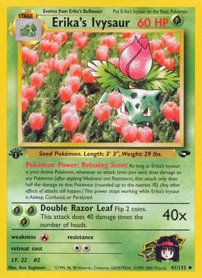 Erika's Ivysaur card from Gym Challenge