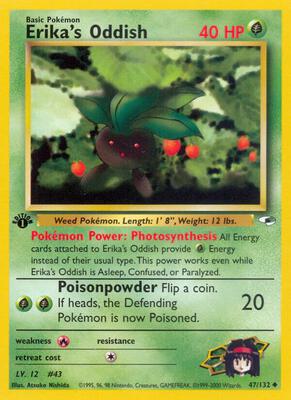 Erika's Oddish (47) card from Gym Heroes