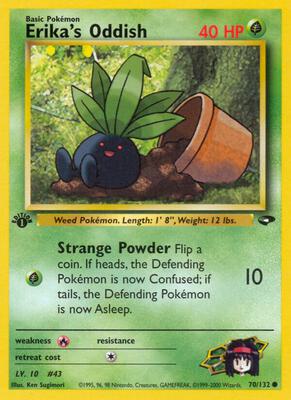 Erika's Oddish card from Gym Challenge