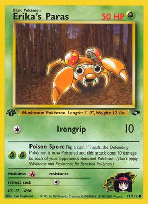 Erika's Paras card from Gym Challenge