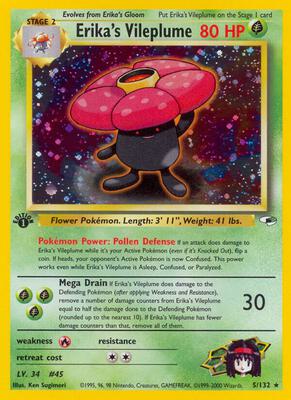 Erika's Vileplume card from Gym Heroes