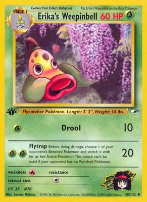 Erika's Weepinbell (48) card from Gym Heroes