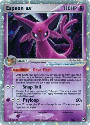 Espeon ex card from EX Unseen Forces