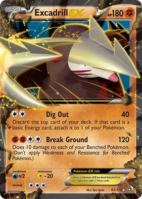 Excadrill EX card from Legendary Treasures