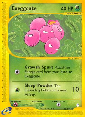 Exeggcute (76) card from Aquapolis