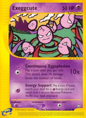 Exeggcute (77) card from Aquapolis