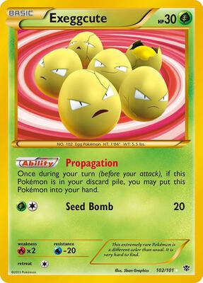Exeggcute (102 Secret Rare) card from Plasma Blast
