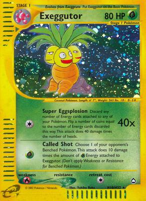 Exeggutor (H10) card from Aquapolis