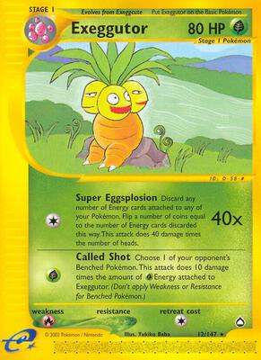 Exeggutor (12) card from Aquapolis