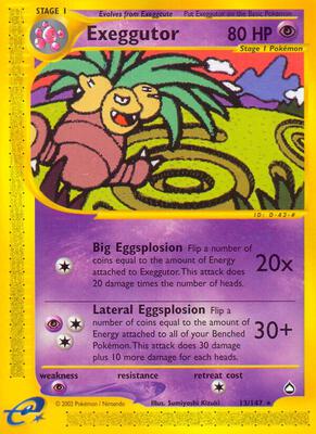 Exeggutor (13) card from Aquapolis