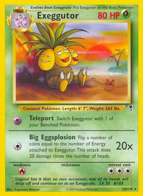 Exeggutor card from Legendary Collection