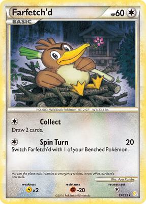 Farfetch'd card from HeartGold SoulSilver