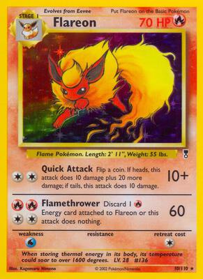 Flareon card from Legendary Collection