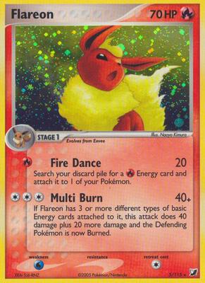 Flareon card from EX Unseen Forces