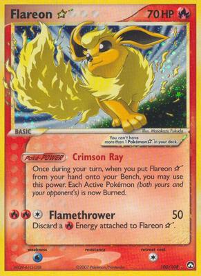 Flareon Star card from EX Power Keepers