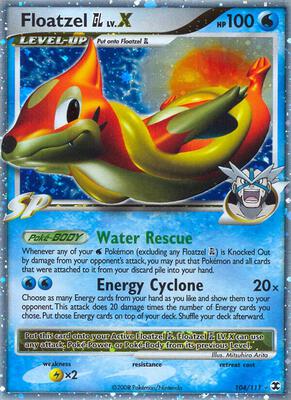 Floatzel GL Lv.X card from Rising Rivals