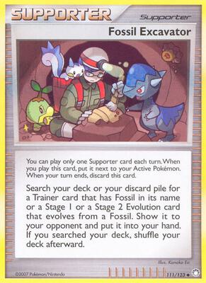 Fossil Excavator card from Mysterious Treasures