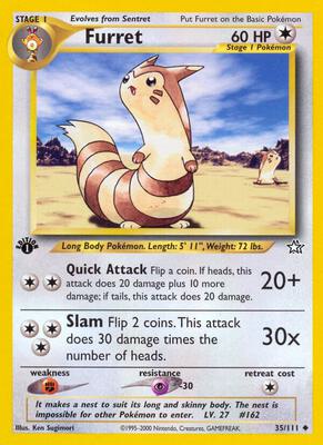 Furret card from Neo Genesis