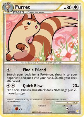 Furret card from HeartGold SoulSilver