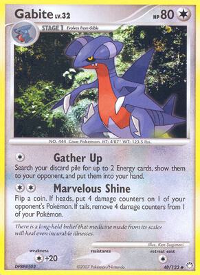 Gabite card from Mysterious Treasures