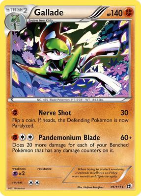 Gallade card from Legendary Treasures