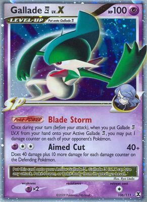 Gallade E4 Lv.X card from Rising Rivals