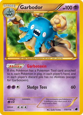 Garbodor (119 Secret Rare) card from Plasma Freeze