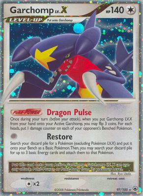 Garchomp LV.X card from Majestic Dawn