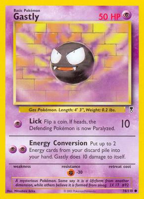 Gastly card from Legendary Collection