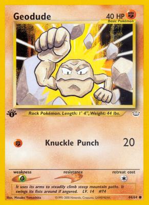 Geodude card from Neo Revelation