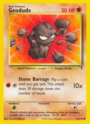 Geodude card from Legendary Collection