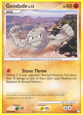 Geodude card from Mysterious Treasures