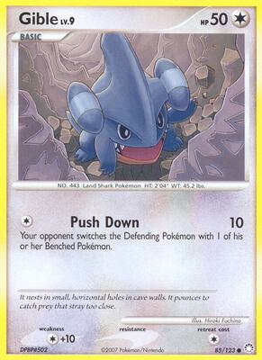 Gible card from Mysterious Treasures