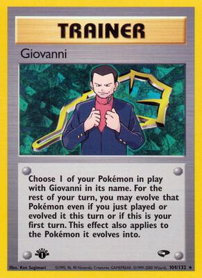 Giovanni (104) card from Gym Challenge