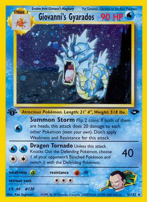 Giovanni's Gyarados card from Gym Challenge