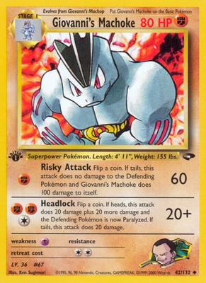 Giovanni's Machoke card from Gym Challenge