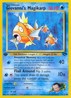 Giovanni's Magikarp card from Gym Challenge