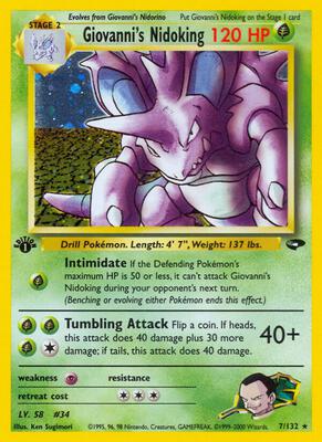 Giovanni's Nidoking card from Gym Challenge
