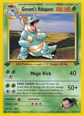 Giovanni's Nidoqueen card from Gym Challenge
