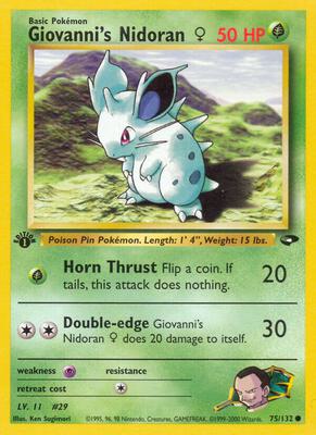 Giovanni's Nidoran F card from Gym Challenge