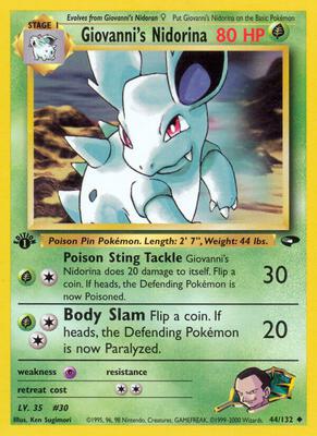 Giovanni's Nidorina card from Gym Challenge