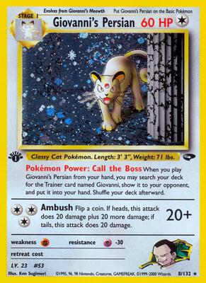 Giovanni's Persian card from Gym Challenge