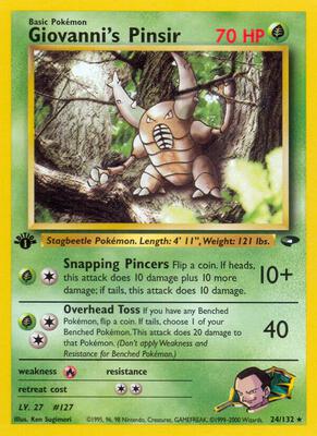 Giovanni's Pinsir card from Gym Challenge