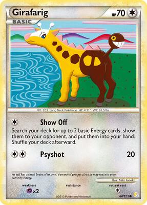 Girafarig card from HeartGold SoulSilver