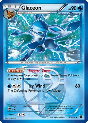 Glaceon (Team Plasma) card from Plasma Freeze