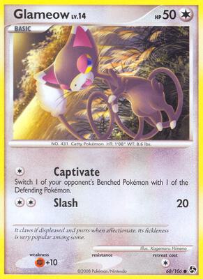 Glameow card from Great Encounters